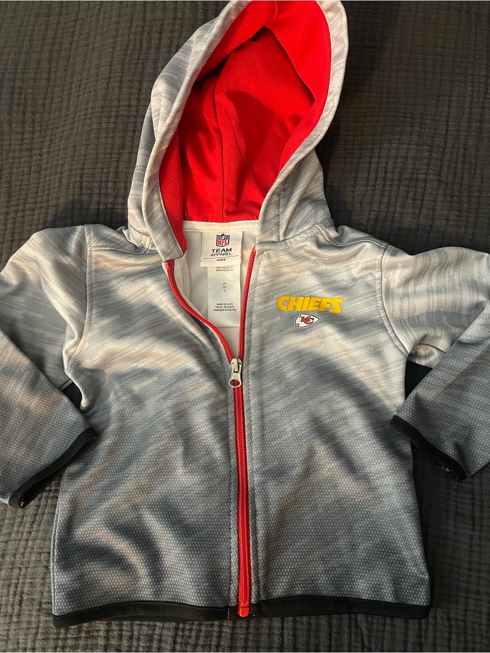 NFL Team Apparel Kansas City Chiefs Toddler Full-Zip Hoodie – Size 2T